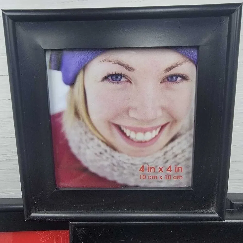Black Photo Frame Lot 4x4 Picture Display Desktop Tabletop Wall Mount Collage